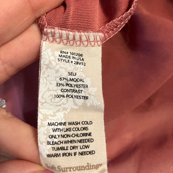 Soft Surroundings L Mauve Long Sleeved Pemberlee Sheer Jersey Knit Tunic - Picture 6 of 6